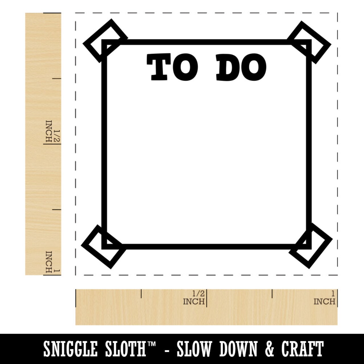 Cute To Do List Note Box Taped Corners Self-Inking Rubber Stamp Ink Stamper